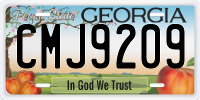 GA license plate CMJ9209