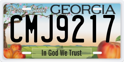 GA license plate CMJ9217