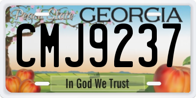 GA license plate CMJ9237