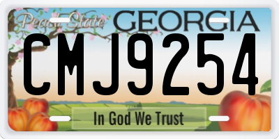 GA license plate CMJ9254