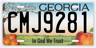 GA license plate CMJ9281