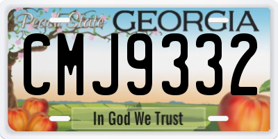GA license plate CMJ9332