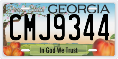 GA license plate CMJ9344