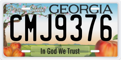 GA license plate CMJ9376