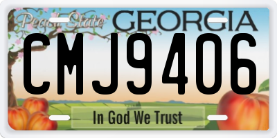 GA license plate CMJ9406