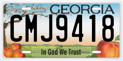 GA license plate CMJ9418