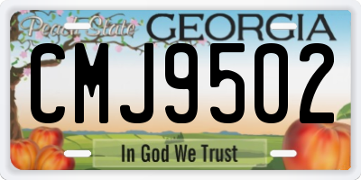 GA license plate CMJ9502