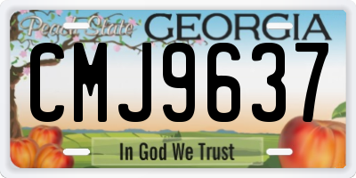 GA license plate CMJ9637