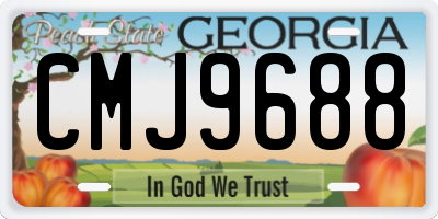 GA license plate CMJ9688