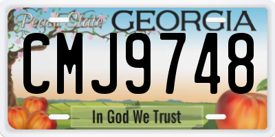 GA license plate CMJ9748
