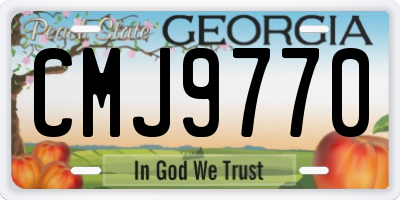GA license plate CMJ9770