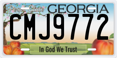 GA license plate CMJ9772