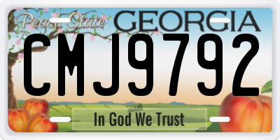 GA license plate CMJ9792