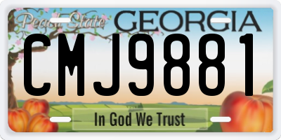 GA license plate CMJ9881