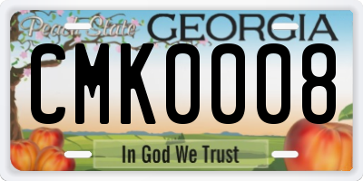 GA license plate CMK0008