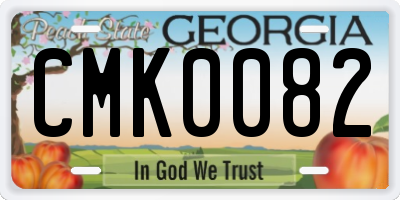 GA license plate CMK0082