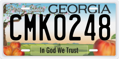 GA license plate CMK0248