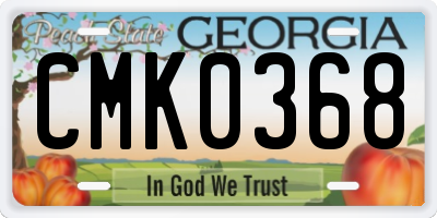 GA license plate CMK0368