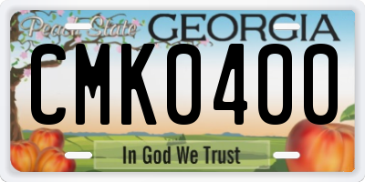 GA license plate CMK0400