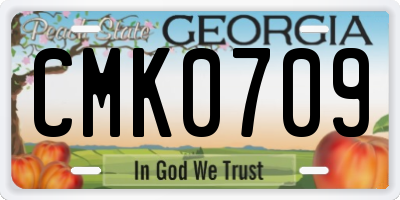 GA license plate CMK0709