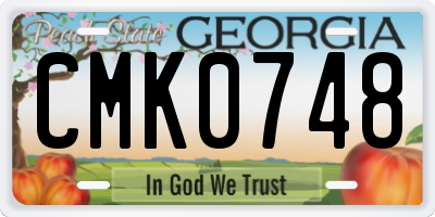 GA license plate CMK0748