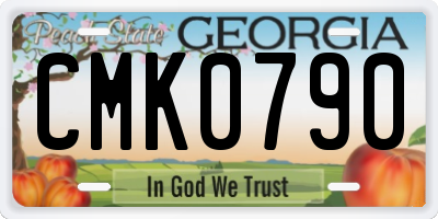 GA license plate CMK0790