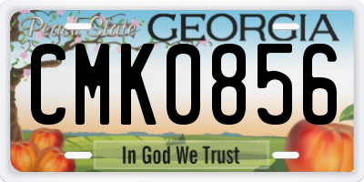 GA license plate CMK0856