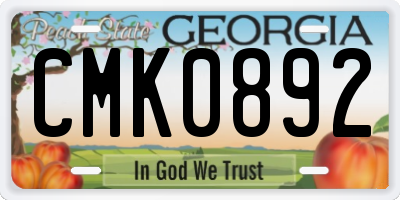 GA license plate CMK0892