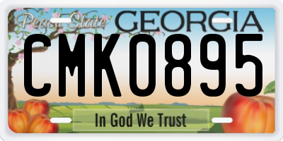 GA license plate CMK0895