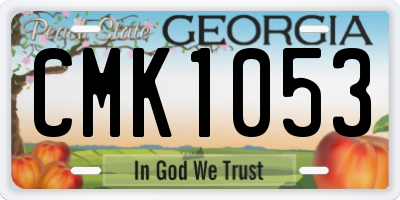GA license plate CMK1053