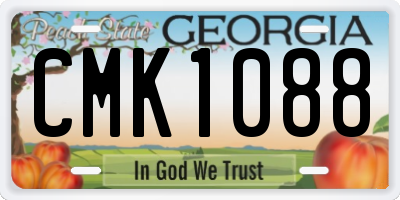 GA license plate CMK1088