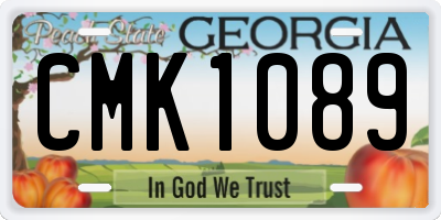 GA license plate CMK1089