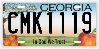 GA license plate CMK1119