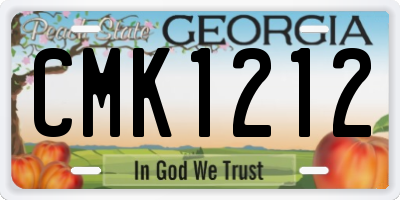 GA license plate CMK1212