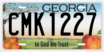 GA license plate CMK1227
