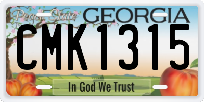 GA license plate CMK1315