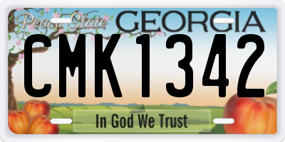 GA license plate CMK1342