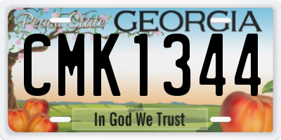 GA license plate CMK1344