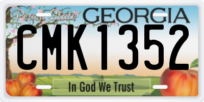 GA license plate CMK1352