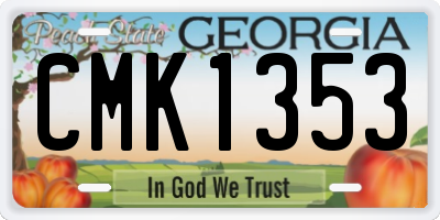 GA license plate CMK1353