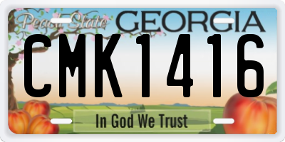 GA license plate CMK1416