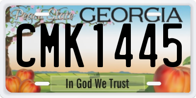 GA license plate CMK1445