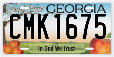 GA license plate CMK1675