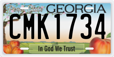 GA license plate CMK1734
