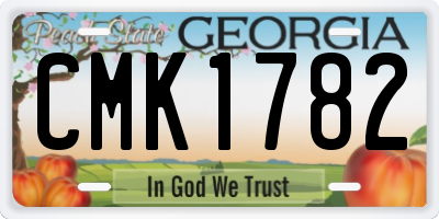GA license plate CMK1782