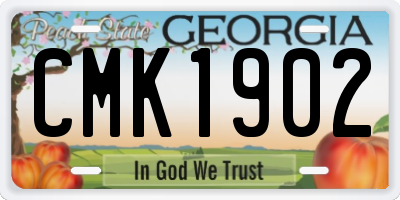 GA license plate CMK1902