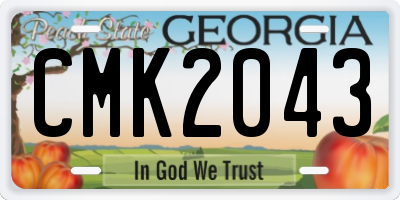 GA license plate CMK2043