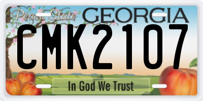 GA license plate CMK2107