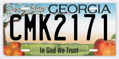 GA license plate CMK2171
