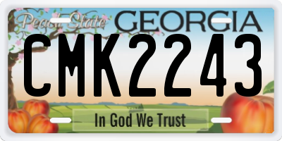 GA license plate CMK2243